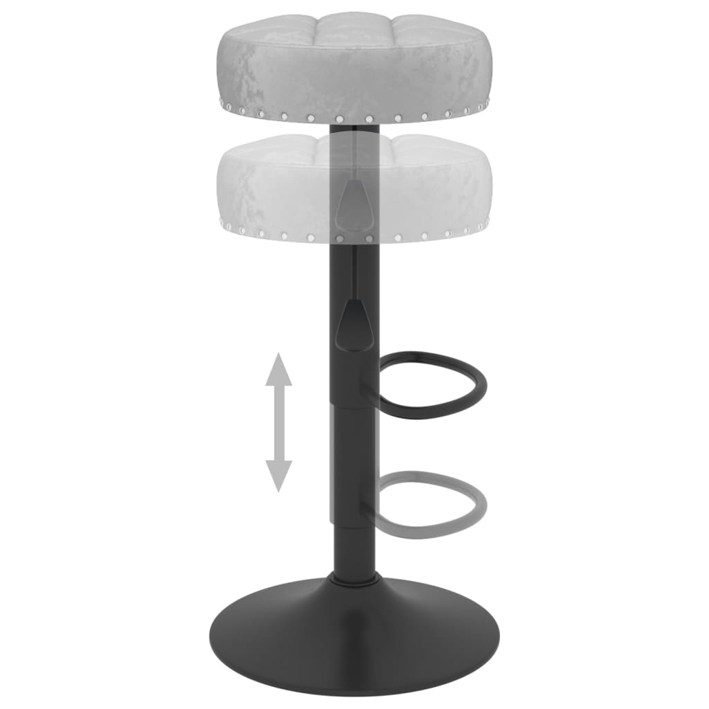 vidaXL Stołki barowe, 2 szt., szare, obite aksamitem