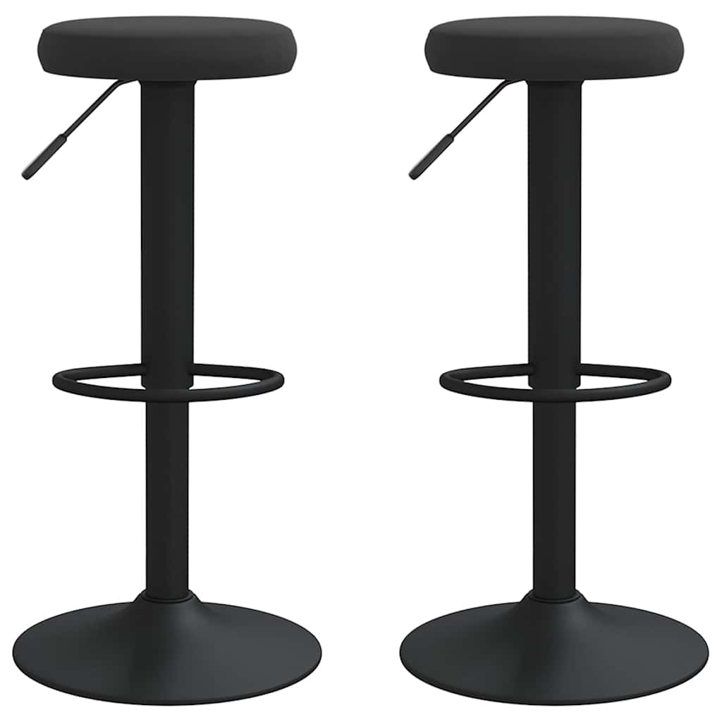 vidaXL Stołki barowe, 2 szt., czarne, obite aksamitem