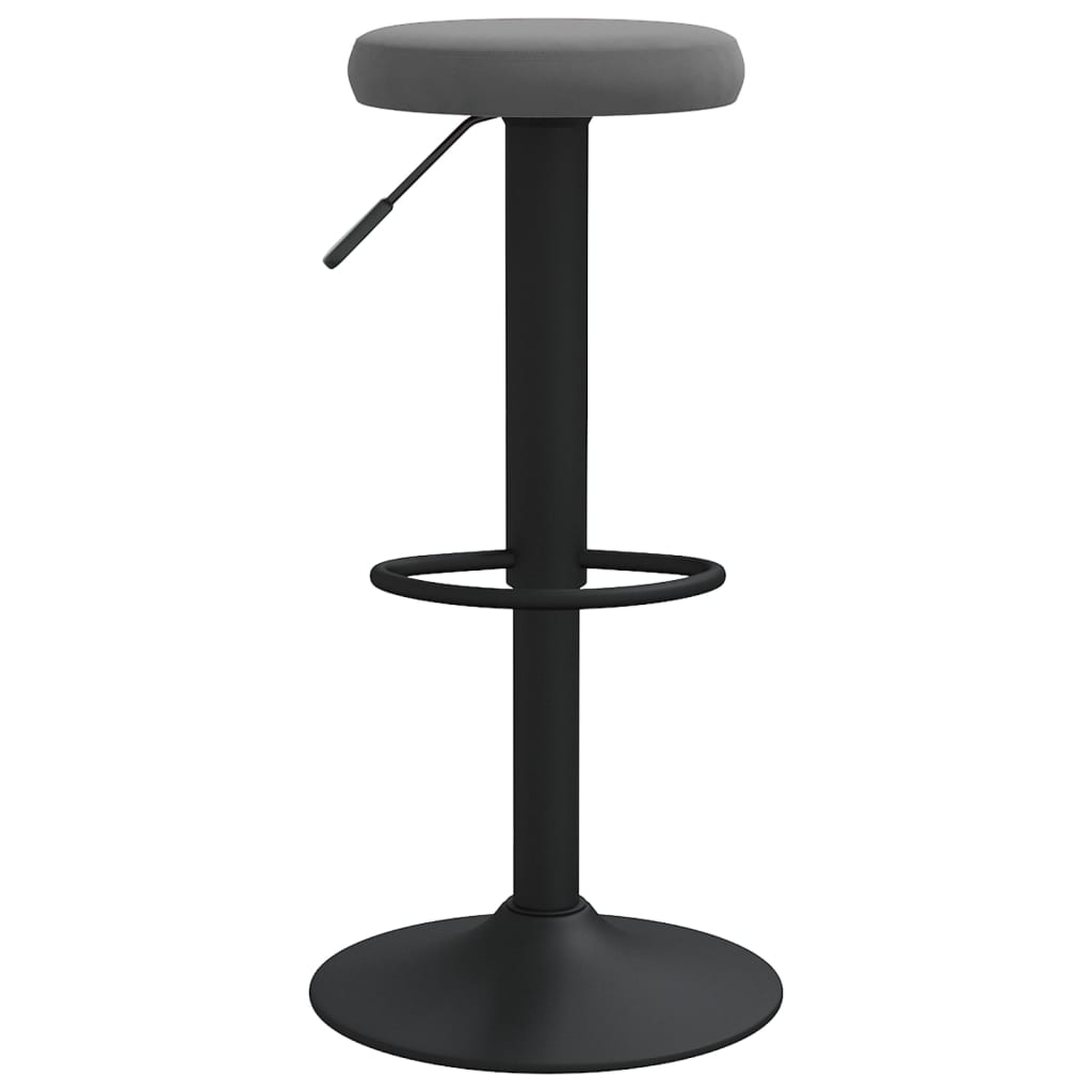 vidaXL Stołki barowe, 2 szt., ciemnoszare, obite aksamitem