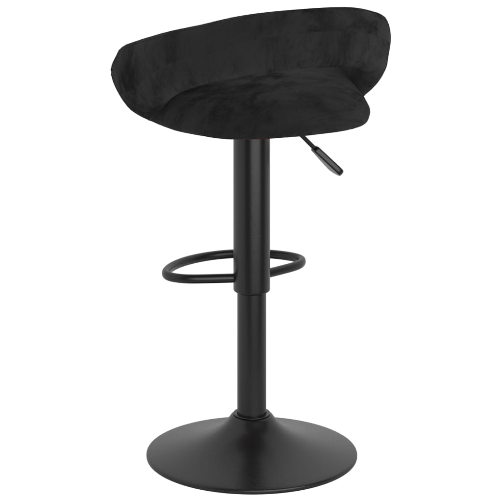 vidaXL Stołki barowe, 2 szt., czarne, obite aksamitem