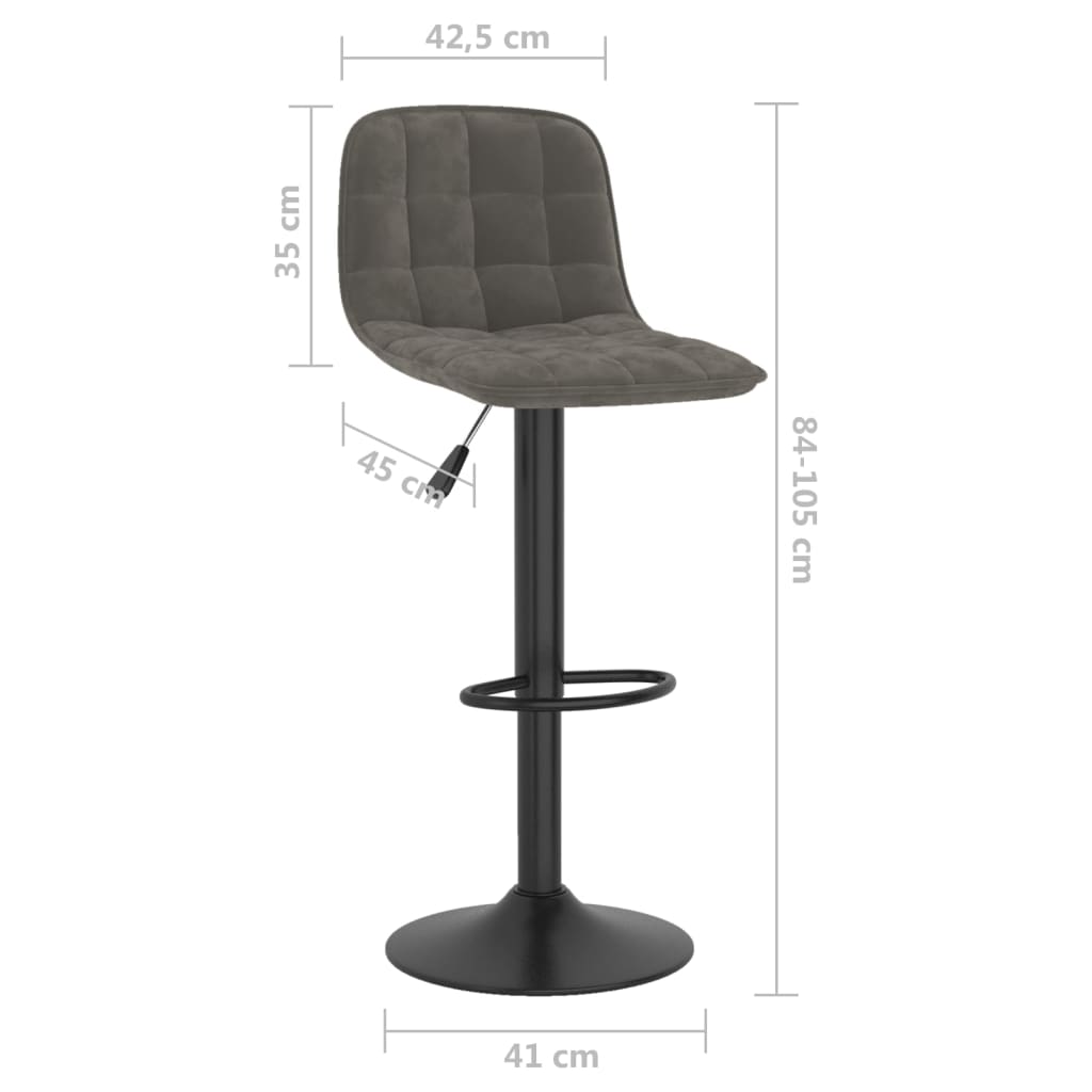 vidaXL Hoker, ciemnoszary, obity aksamitem