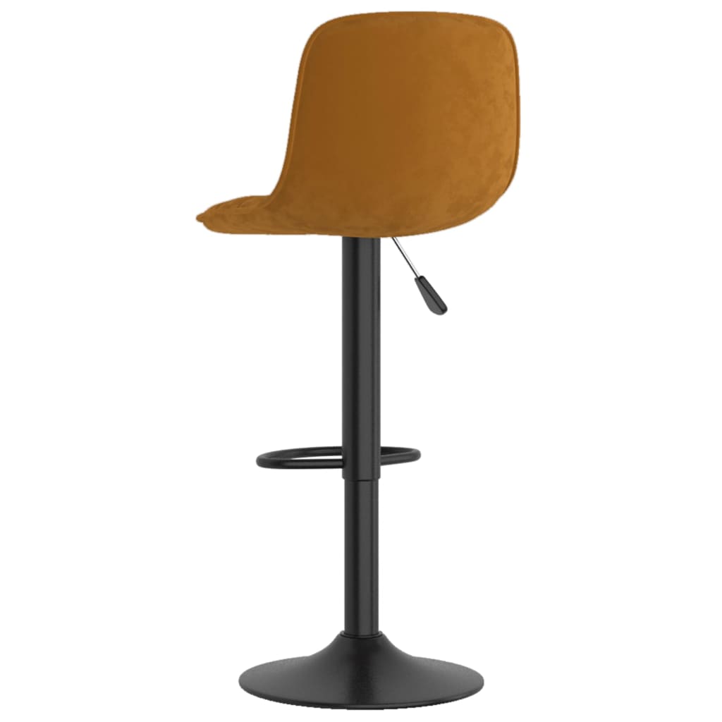 vidaXL Stołki barowe, 2 szt., brązowe, tapicerowane aksamitem