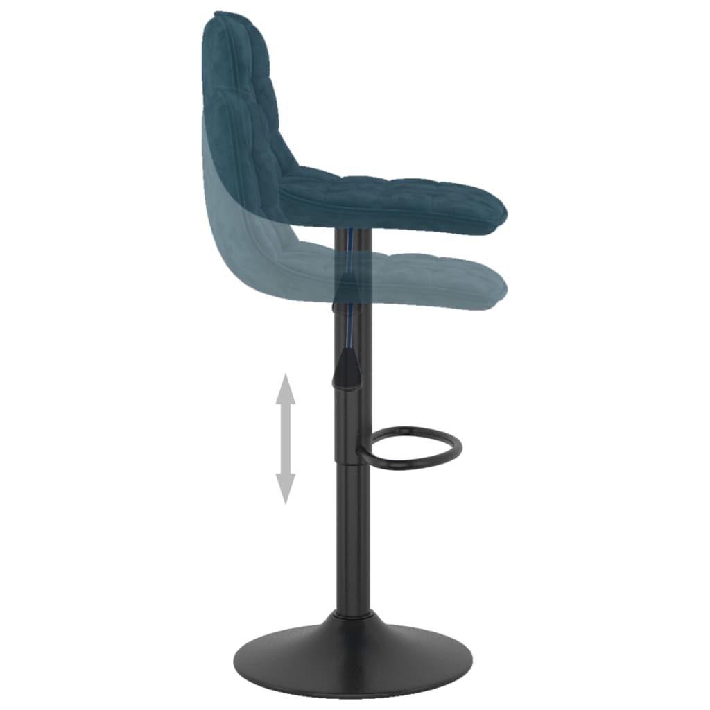 vidaXL Stołki barowe, 2 szt., niebieskie, tapicerowane aksamitem