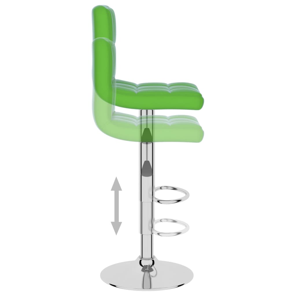 vidaXL Krzesło barowe, zielone, obite sztuczną skórą