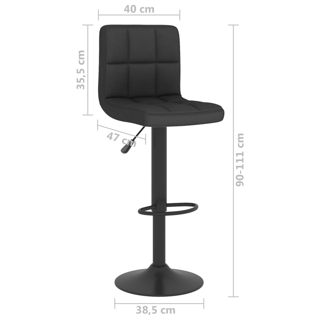 vidaXL Stołek barowy, czarny, tapicerowany tkaniną