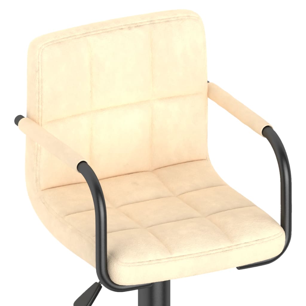 vidaXL Hoker, kremowy, obity aksamitem
