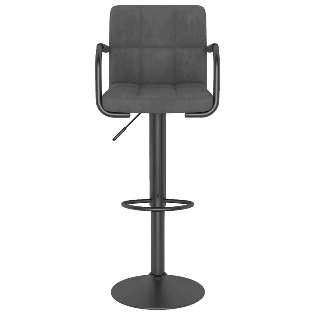 vidaXL Stołki barowe, 2 szt., ciemnoszare, obite aksamitem