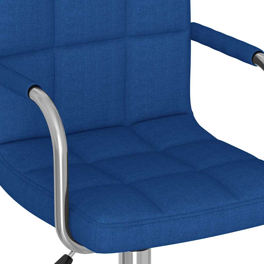vidaXL Obrotowe krzesło biurowe, niebieskie, tapicerowane tkaniną