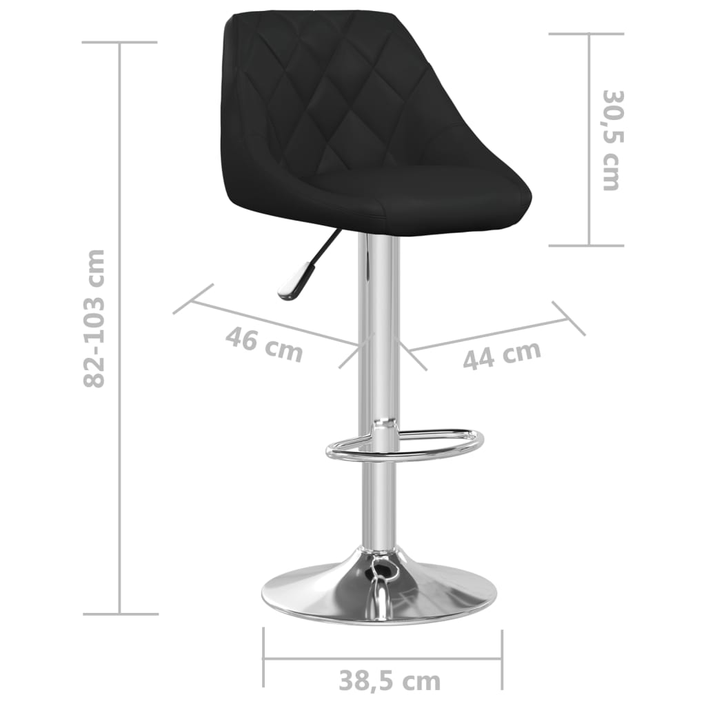 vidaXL Stołki barowe, 2 szt., czarne, sztuczna skóra