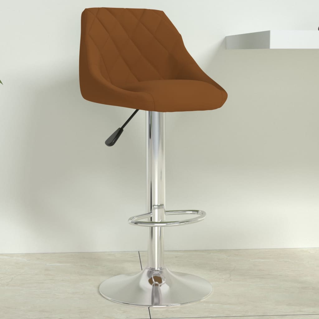 vidaXL Stołek barowy, brązowy, obity aksamitem