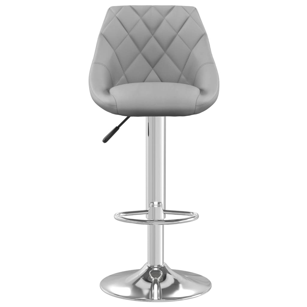 vidaXL Stołki barowe, 2 szt., jasnoszare, obite aksamitem