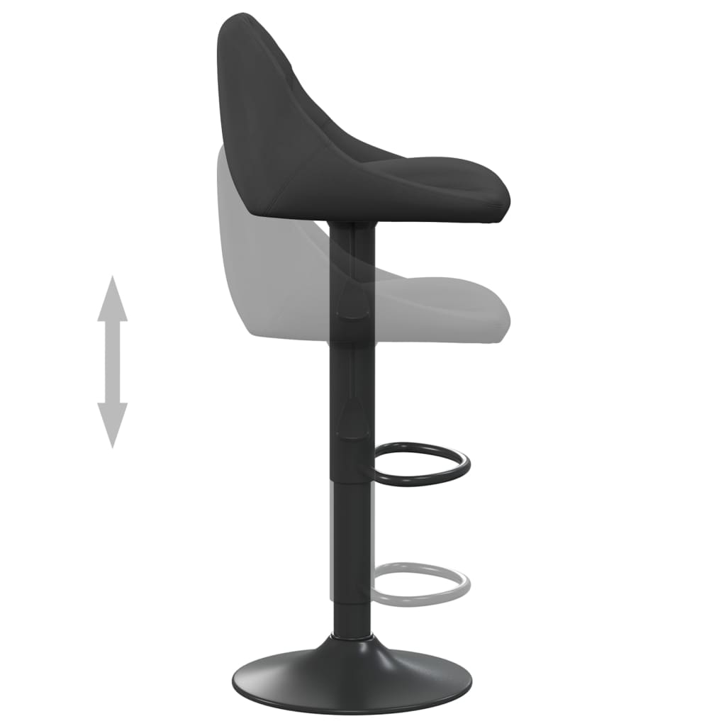 vidaXL Stołek barowy, czarny, obity aksamitem