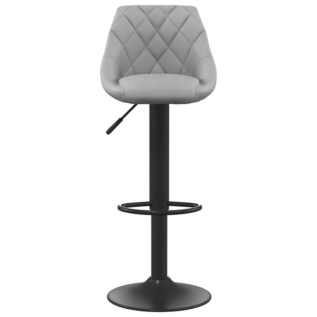 vidaXL Stołki barowe, 2 szt., jasnoszare, obite aksamitem