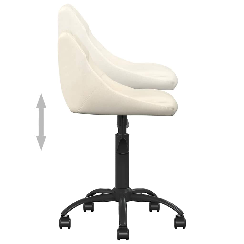 vidaXL Krzesło stołowe, kremowe, obite aksamitem