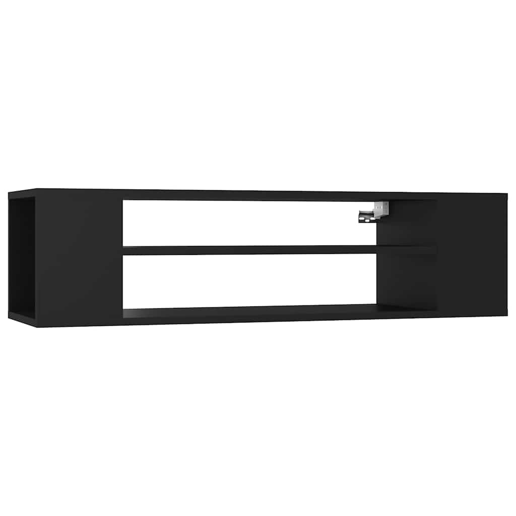 vidaXL Wisząca szafka TV, czarna, 100x30x26,5 cm