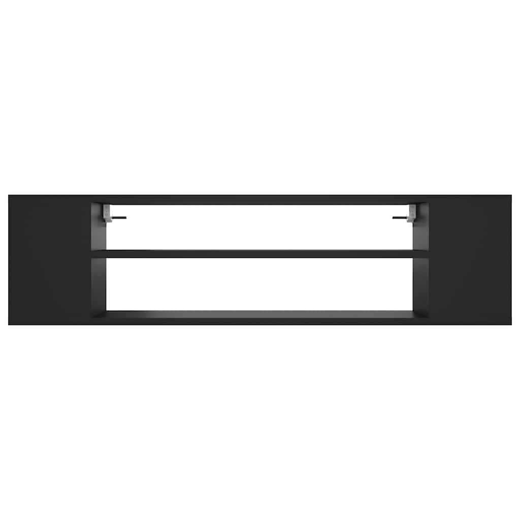 vidaXL Wisząca szafka TV, czarna, 100x30x26,5 cm