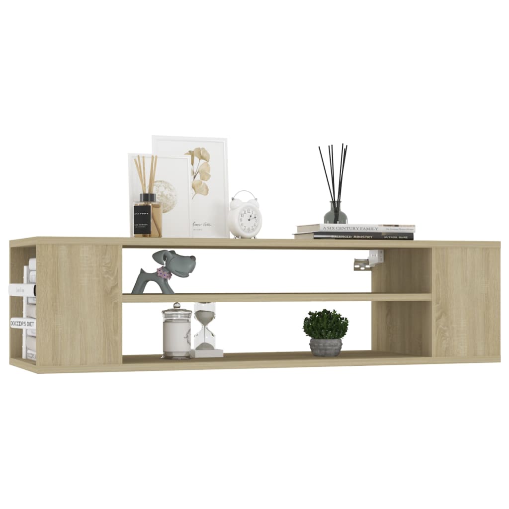vidaXL Wisząca szafka TV, dąb sonoma, 100x30x26,5 cm