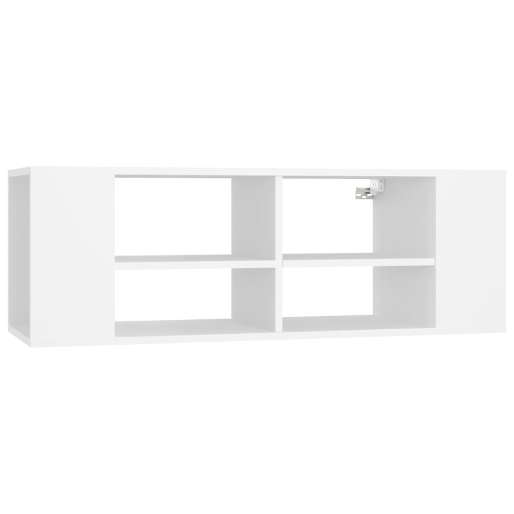 vidaXL Wisząca szafka TV, biała, 102x35x35 cm, materiał drewnopochodny