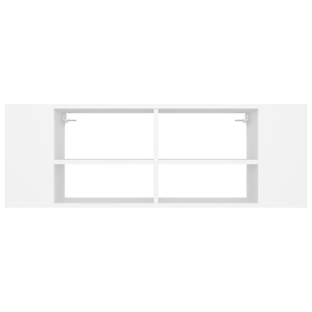 vidaXL Wisząca szafka TV, biała, 102x35x35 cm, materiał drewnopochodny