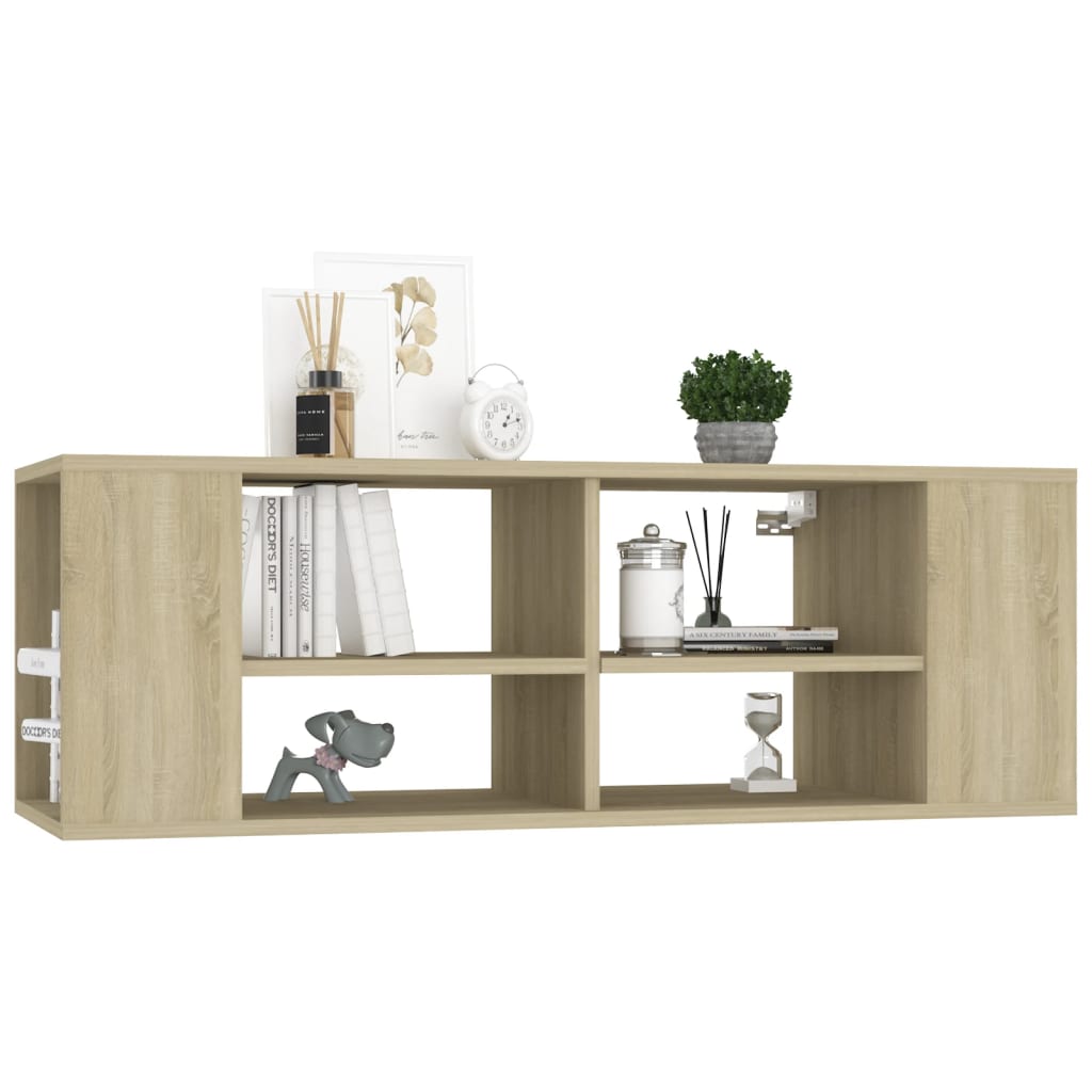 vidaXL Wisząca szafka pod TV, dąb sonoma, 102x35x35 cm