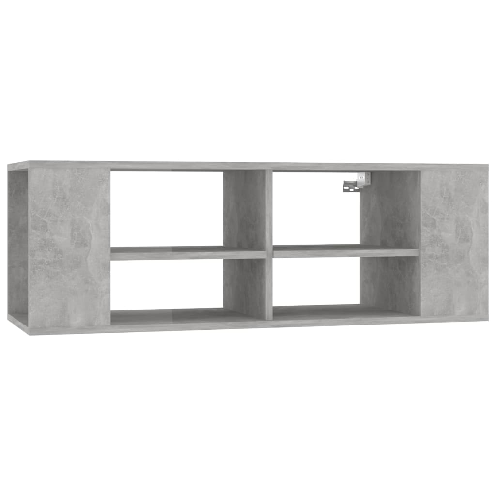 vidaXL Wisząca szafka pod TV, szarość betonu, 102x35x35 cm