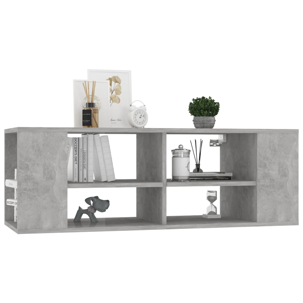 vidaXL Wisząca szafka pod TV, szarość betonu, 102x35x35 cm