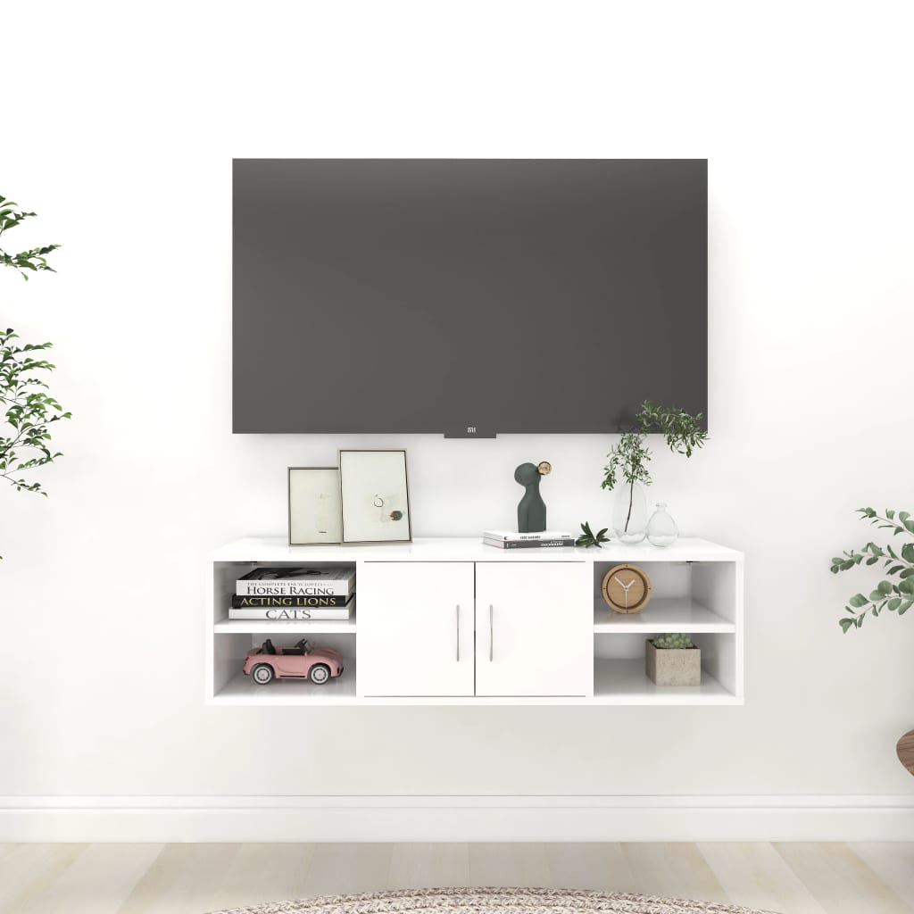 vidaXL Półka ścienna, biała, 102x30x29 cm, materiał drewnopochodny
