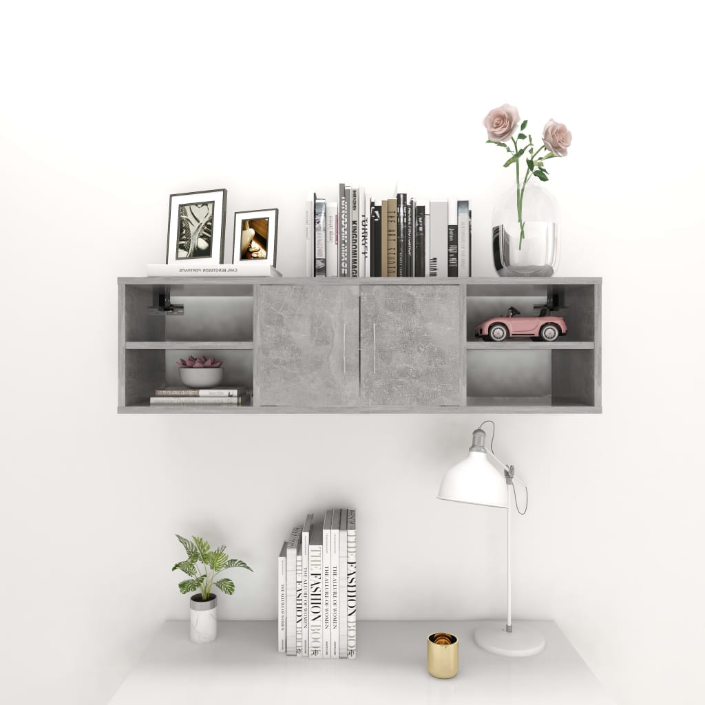 vidaXL Półka ścienna, szarość betonu, 102x30x29 cm