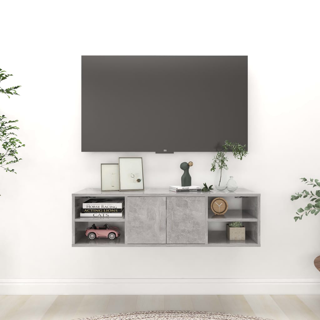 vidaXL Półka ścienna, szarość betonu, 102x30x29 cm