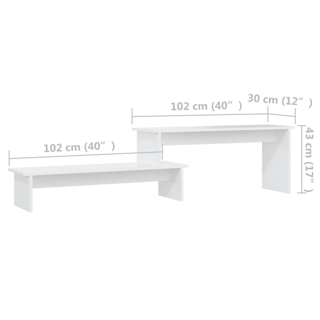 vidaXL Szafka pod TV, biała, 180x30x43 cm, materiał drewnopochodny
