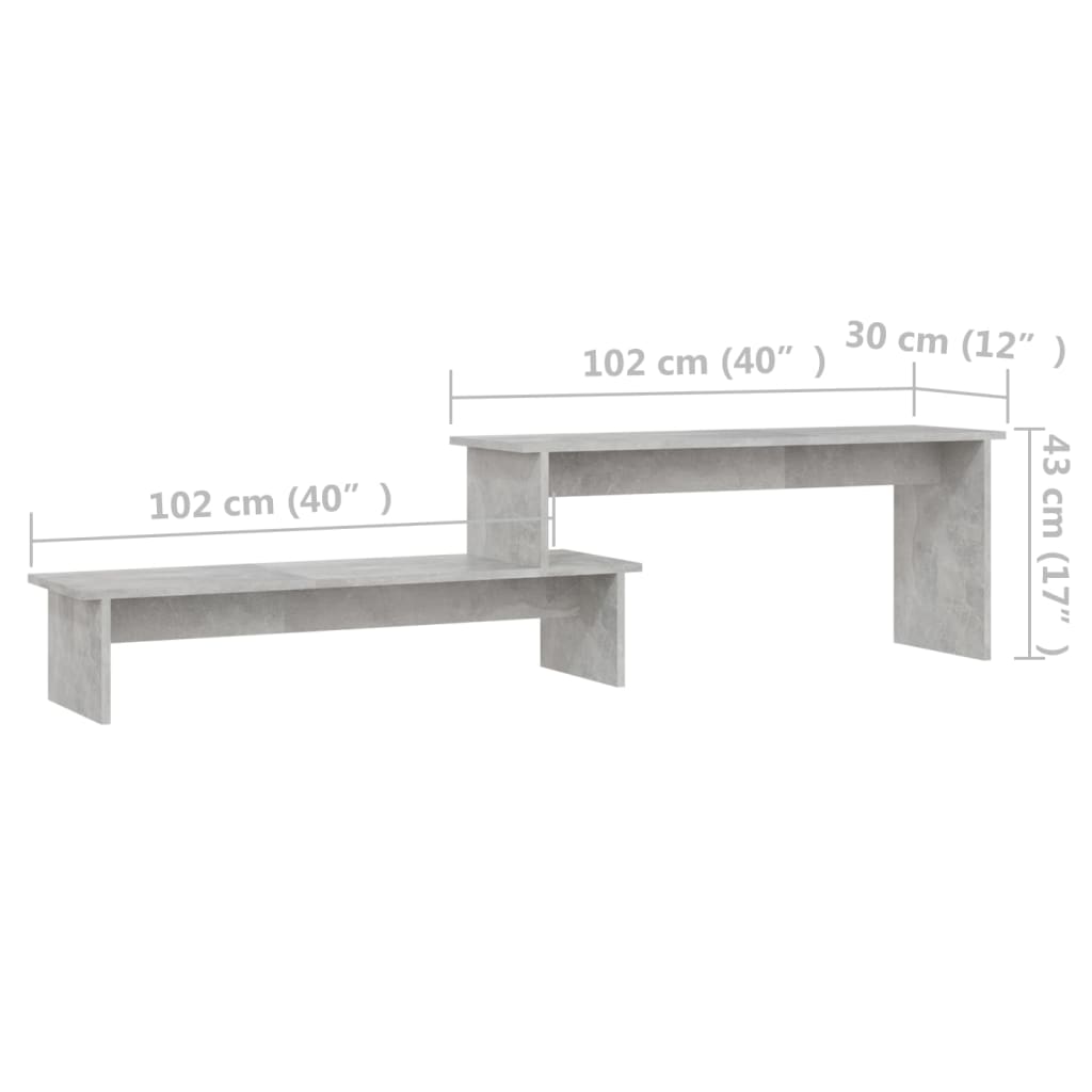 vidaXL Szafka pod TV, szarość betonu, 180x30x43 cm