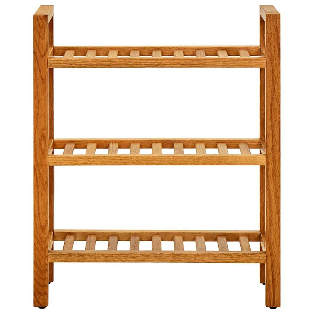 vidaXL Stojak na buty z 3 półkami, 50x27x60 cm, lite drewno dębowe