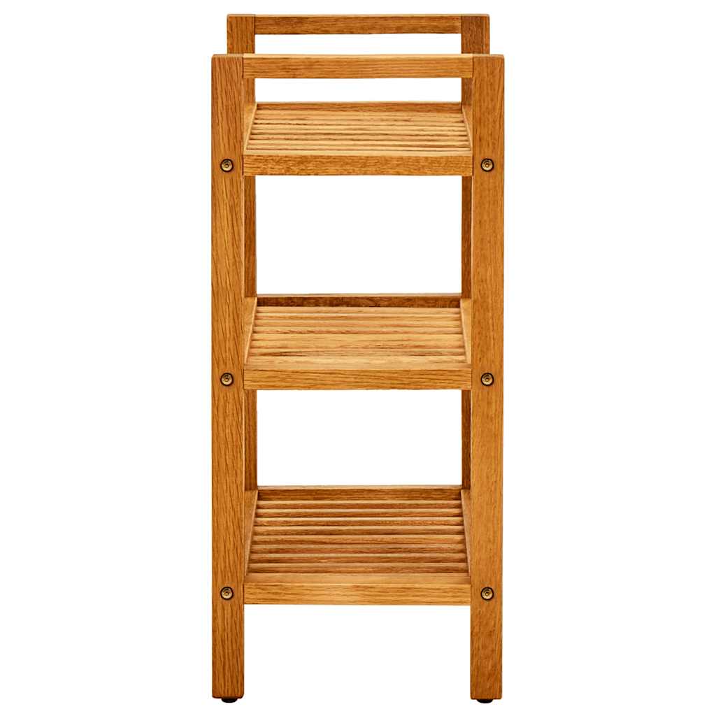vidaXL Stojak na buty z 3 półkami, 50x27x60 cm, lite drewno dębowe