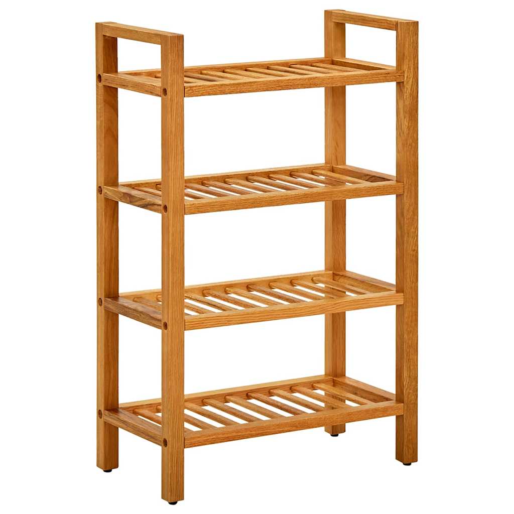 vidaXL Stojak na buty z 4 półkami, 50x27x80 cm, lite drewno dębowe