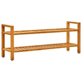vidaXL Stojak na buty z 2 półkami, 100x27x40 cm, lite drewno dębowe