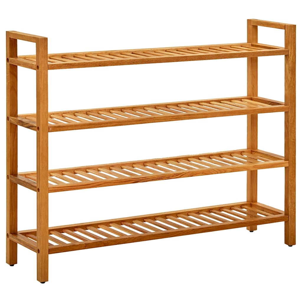 vidaXL Stojak na buty z 4 półkami, 100x27x80 cm, lite drewno dębowe