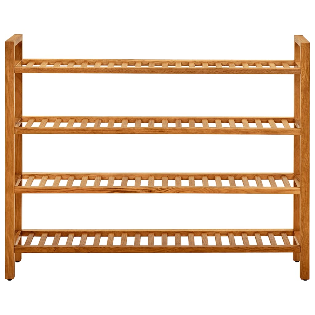 vidaXL Stojak na buty z 4 półkami, 100x27x80 cm, lite drewno dębowe