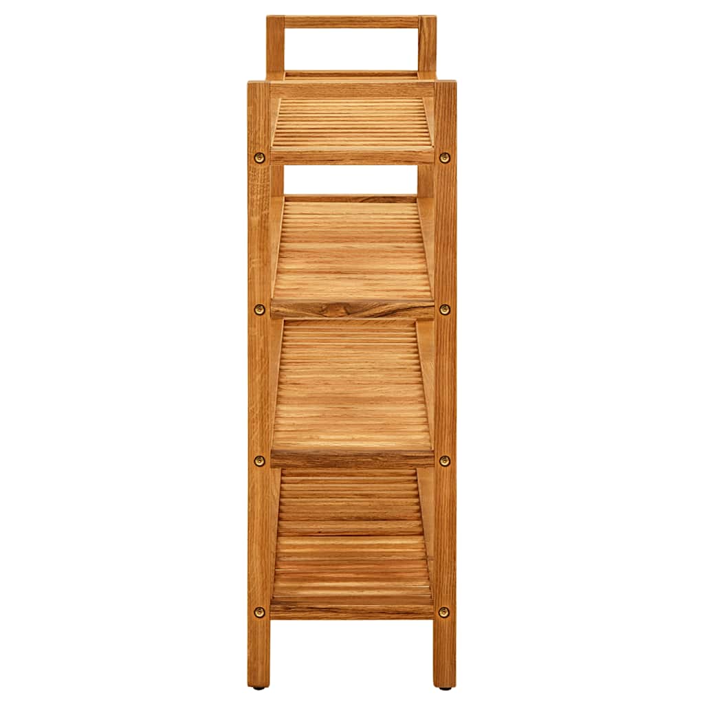 vidaXL Stojak na buty z 4 półkami, 100x27x80 cm, lite drewno dębowe