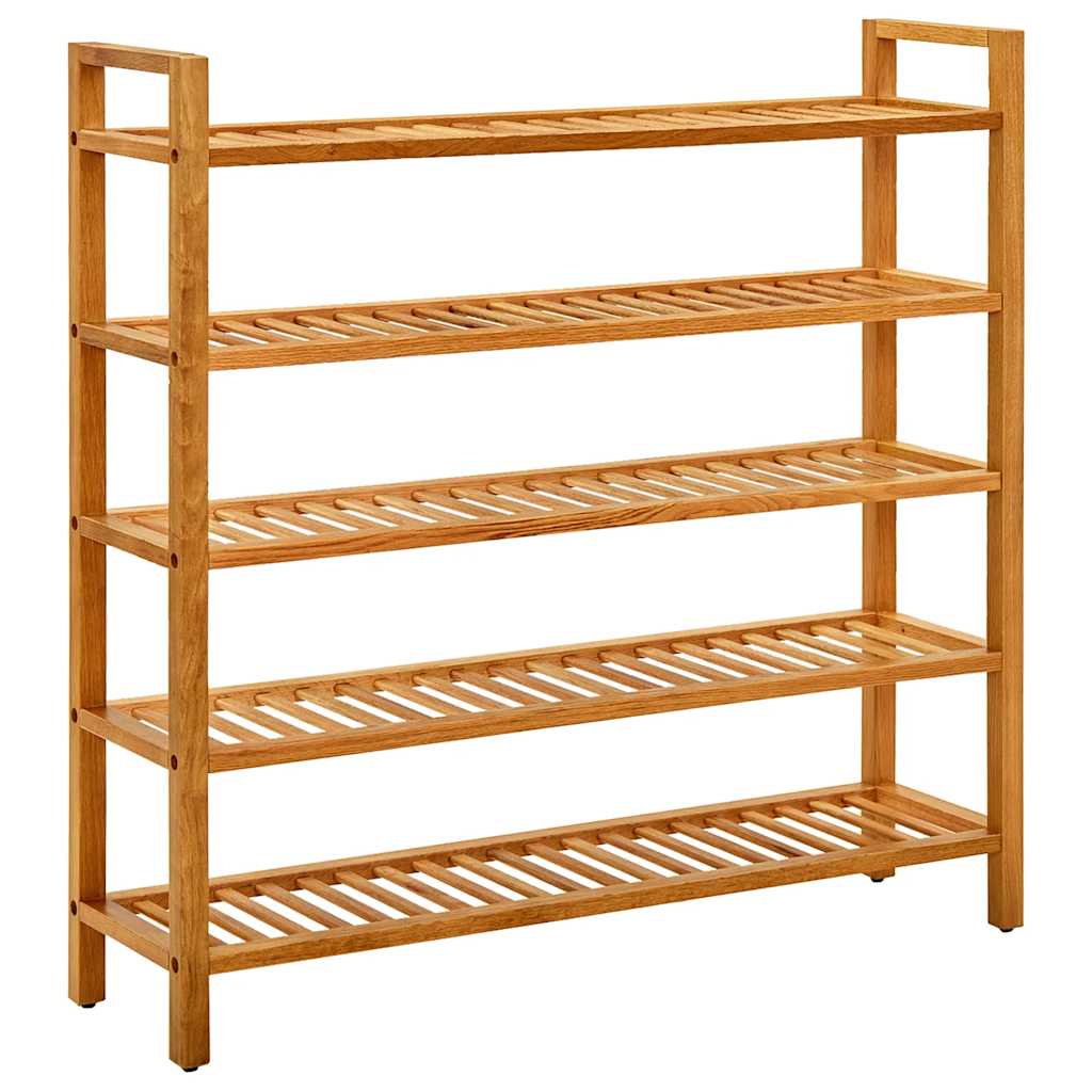 vidaXL Stojak na buty z 5 półkami, 100x27x100 cm, lite drewno dębowe