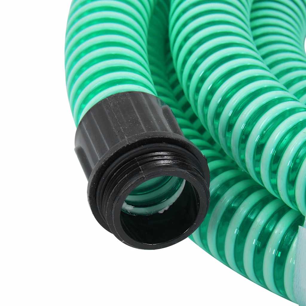 vidaXL Wąż ssący z mosiężnymi złączami, zielony, 1,1" 5 m, PVC