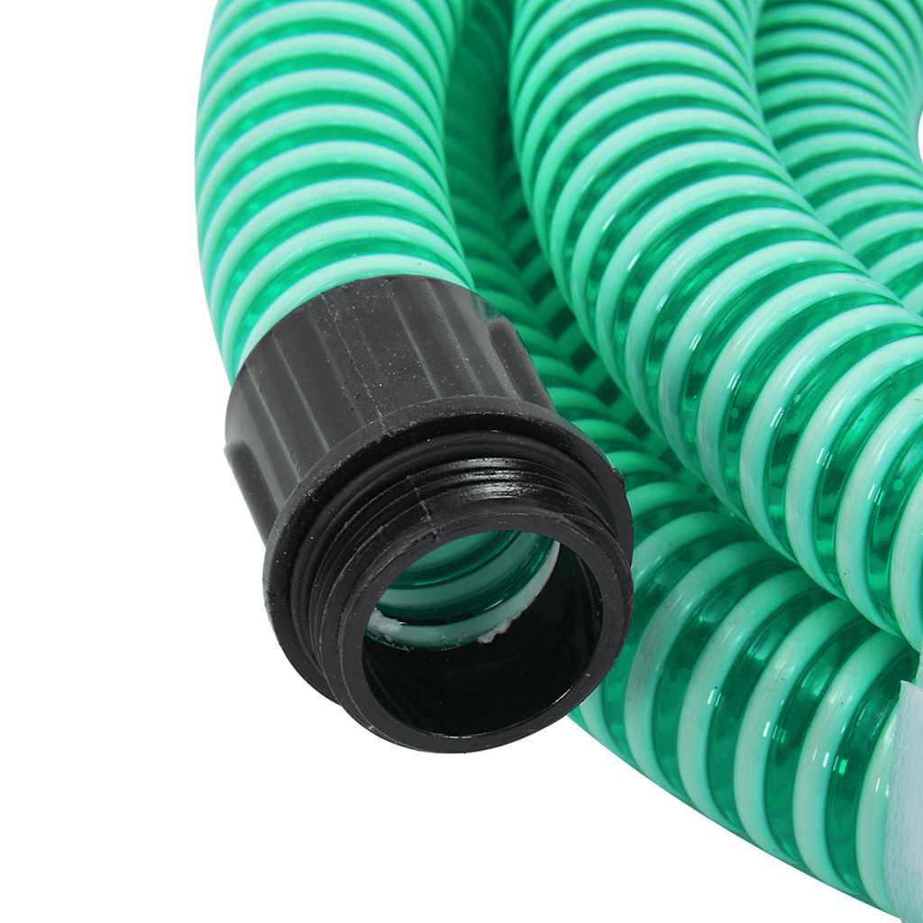 vidaXL Wąż ssący z mosiężnymi złączami, zielony, 1,1" 7 m, PVC