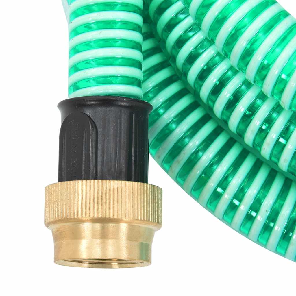 vidaXL Wąż ssący z mosiężnymi złączami, zielony, 1,1" 20 m, PVC