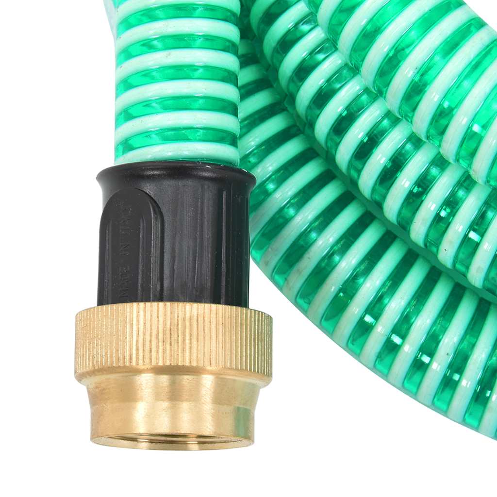 vidaXL Wąż ssący z mosiężnymi złączami, zielony, 1,1" 25 m, PVC