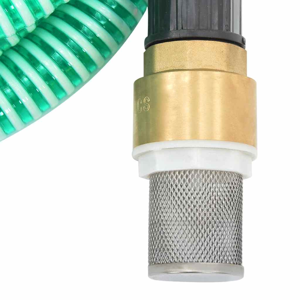 vidaXL Wąż ssący z mosiężnymi złączami, zielony, 1,1" 25 m, PVC