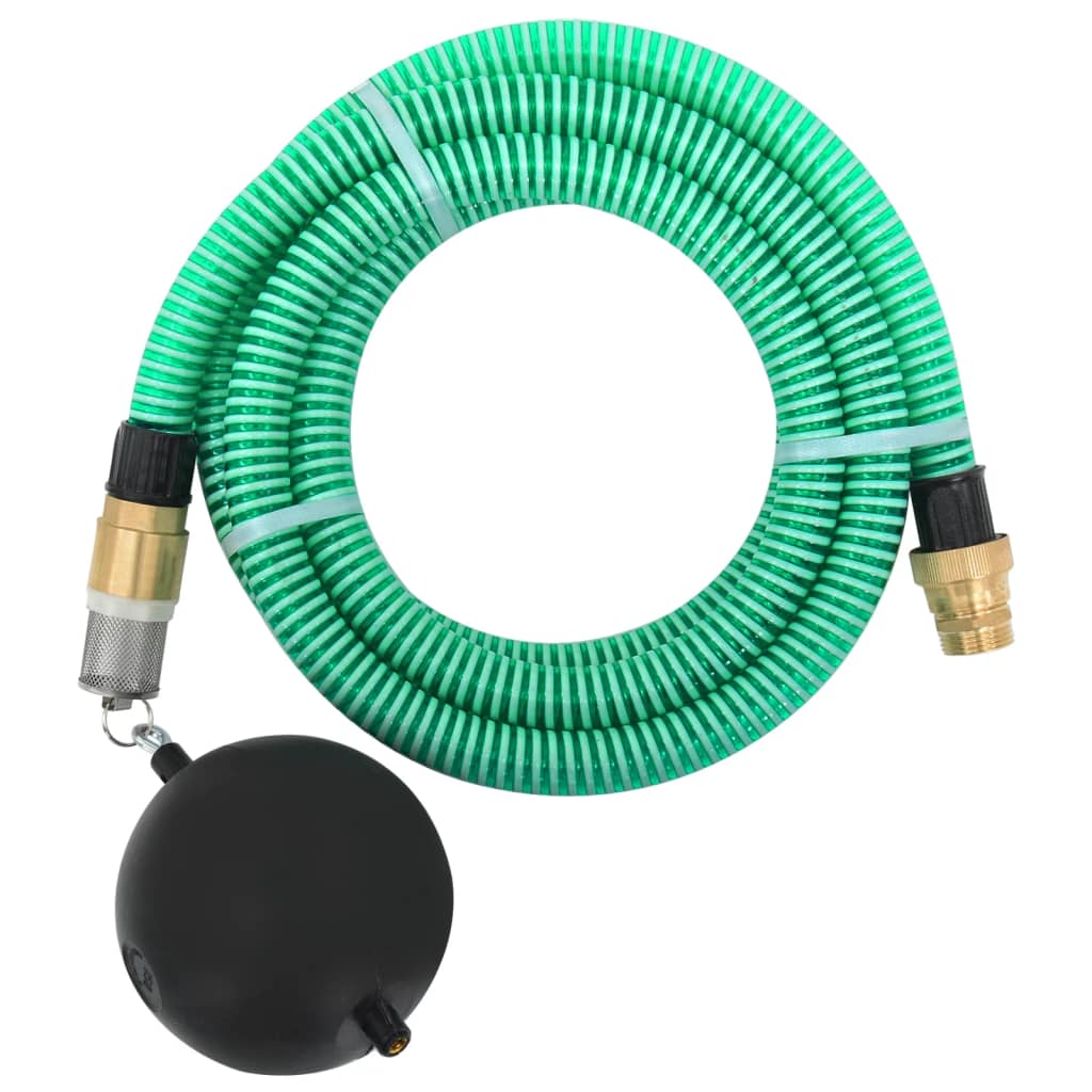 vidaXL Wąż ssący z mosiężnymi złączami, zielony, 1,1" 25 m, PVC