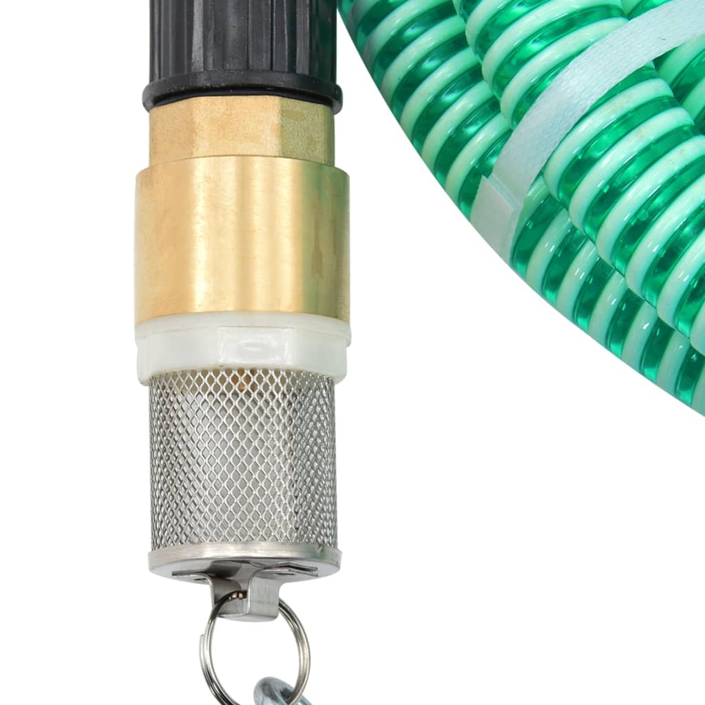 vidaXL Wąż ssący z mosiężnymi złączami, zielony, 1,1" 25 m, PVC