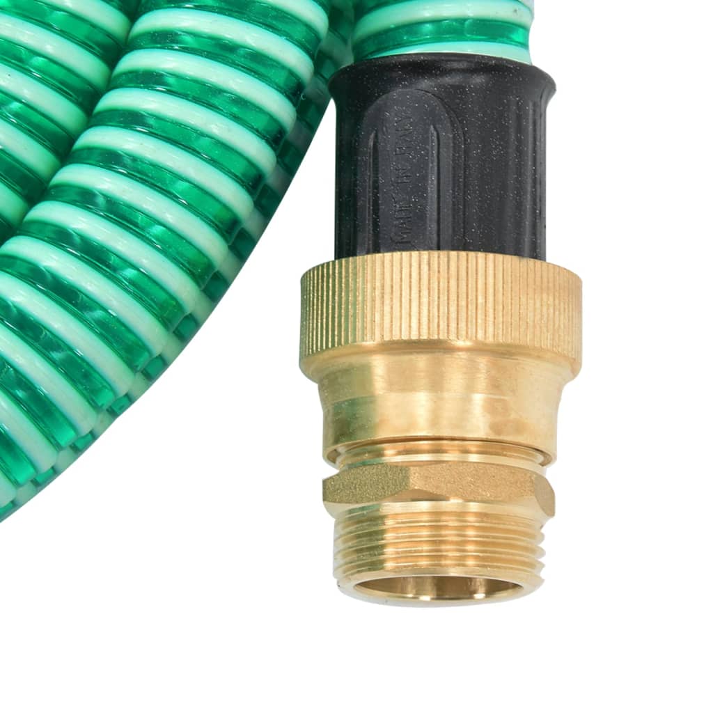 vidaXL Wąż ssący z mosiężnymi złączami, zielony, 1,1" 25 m, PVC