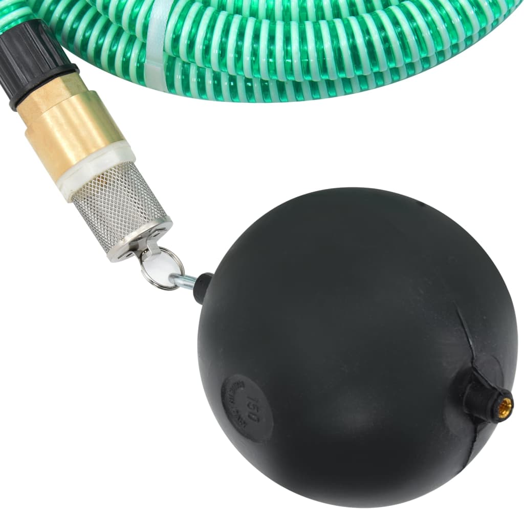vidaXL Wąż ssący z mosiężnymi złączami, zielony, 1,1" 25 m, PVC