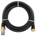 vidaXL Wąż ssący z mosiężnymi złączami, czarny, 1,1" 5 m, PVC