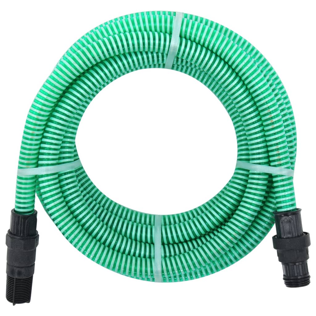 vidaXL Wąż ssący z mosiężnymi złączami, zielony, 1" 10 m, PVC